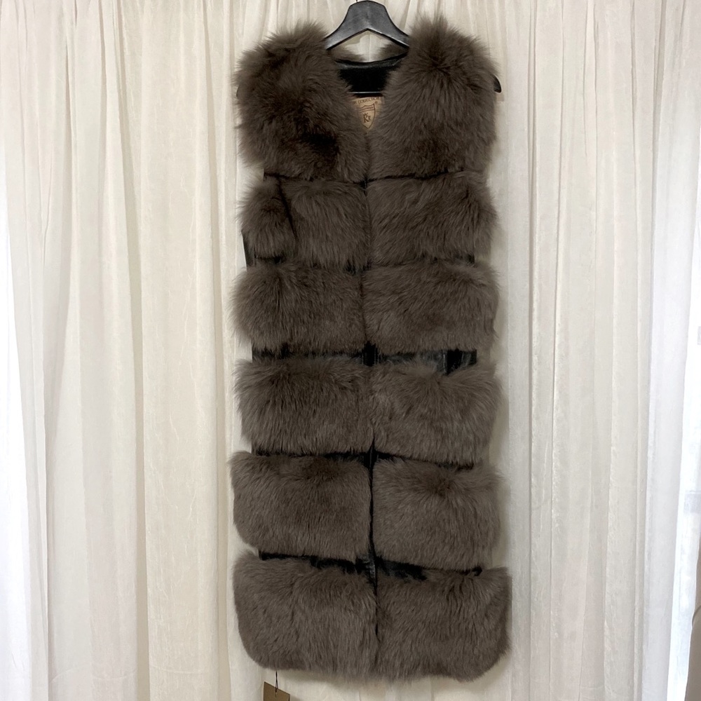 Genuine Fox Fur & Leather Vest